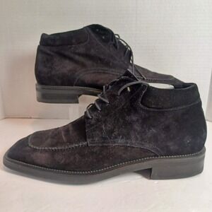 Bachrach Black Suede Leather Lace Up Ankle Boots Dress Shoes Mens